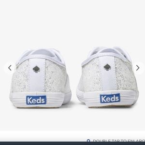 Kate Spade white glitter Keds